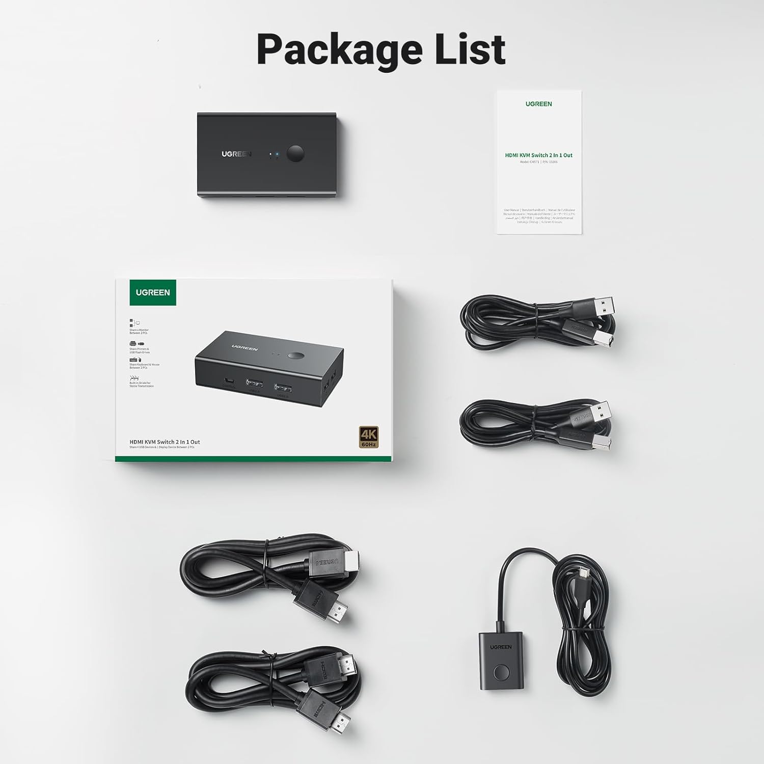 UGREEN KVM switch connected to a monitor running at 4K 60Hz