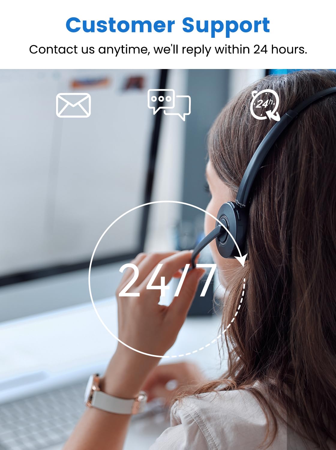 Eightree customer support panel promising a reply within 24 hours